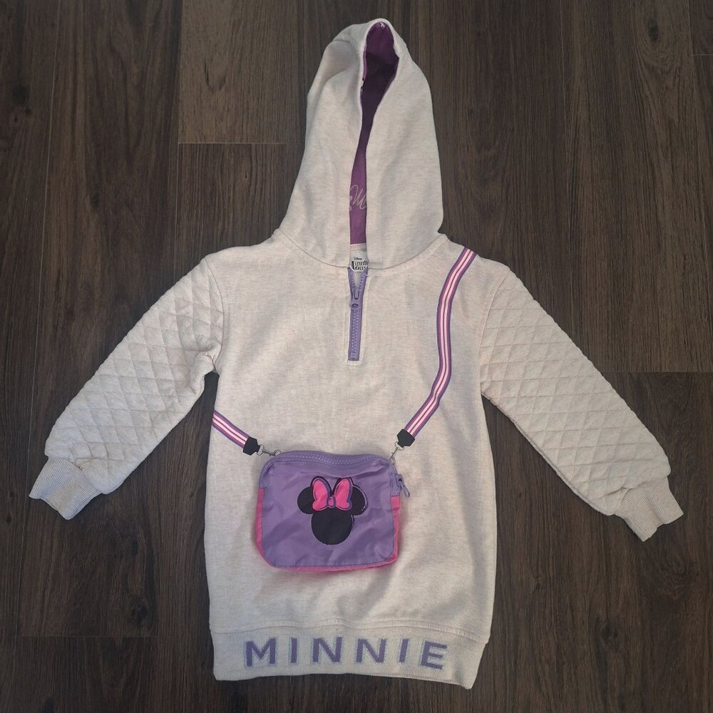 💙 Disney Girls Minnie Mouse Quarter Zip Hoodie Size 4T Warm Fall Cozy Cute Outf - Picture 8 of 8